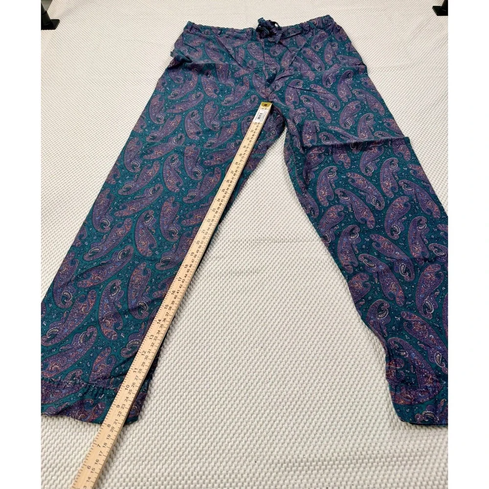 VTG Christian Dior Monsieur Le Connaisseur Pajamas Set Large Paisley Teal Purple
